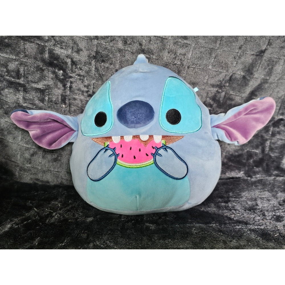 Disney Squishmallows Stitch with Watermelon 10 Inch Plush Kellytoy 2024 Blue